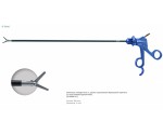 Ножницы эндоскопические поворотные с двумя подвижными браншами 5 мм, с пластиковой рукояткой